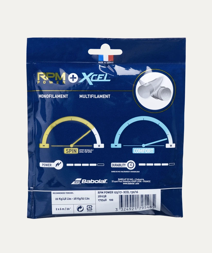 Babolat RPM Power 125 + Xcel 130